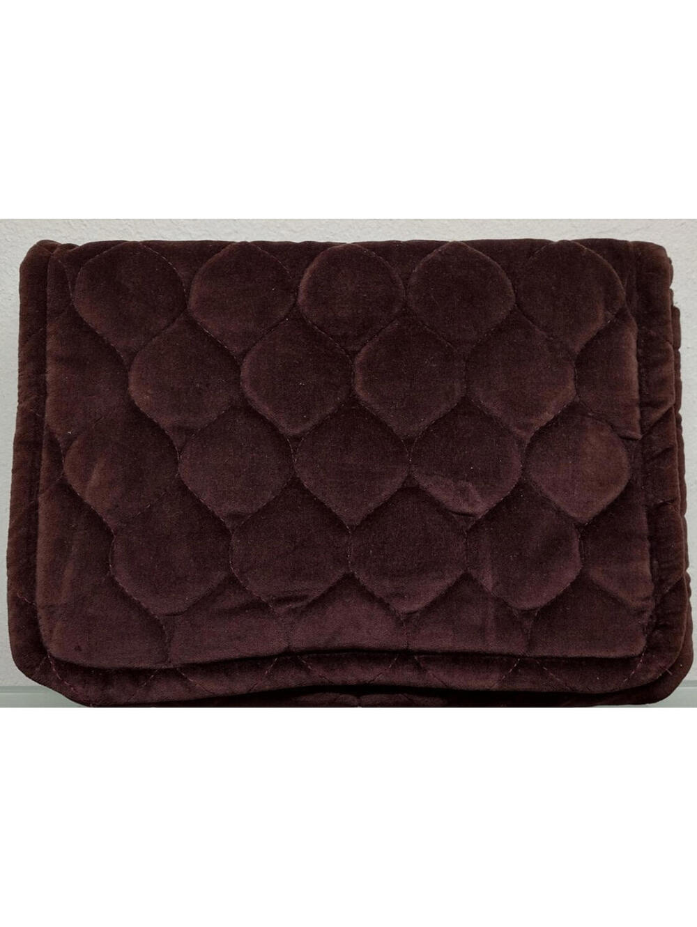 Vintage Daren's Bags Velvet Clutch Dark Burgundy Quilted 70s 80s LOT COMPARTMENT